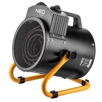 Теплова гармата електрична Neo Tools, 2 кВт, 50м2, 330 м3/год, нагр.елемент - нерж.сталь, IPX4 90-067 фото