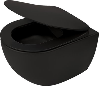 Унітаз підвісний Deante Peonia безобідковий, сидіння в комплекті, чорний CDEDNZPW фото