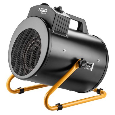 Теплова гармата електрична Neo Tools, 5 кВт, 100м2, 366 м3/год, 380В, нагр.елемент - нерж.сталь, IPX4 90-069 фото