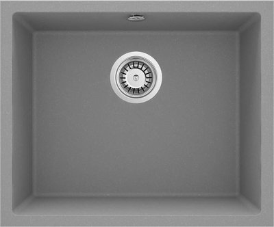 Мийка кухонна Deante Corda, граніт, квадрат, без крила, 550х460х204мм, чаша - 1, врізна, металічний сірий ZQA_S10C фото