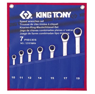 Набор гаечных ключей комби с трещеткой 7шт. (10-19мм) KING TONY 12107MRN 12107MRN фото