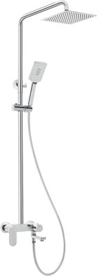 Душова система Deante Alpinia зі змішувачем для ванни, душ - 1 функц., кріпл. - на стійці, хром NAC_01AM фото