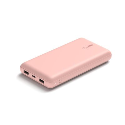 Аккумулятор портативный литий-ионный Power Bank Belkin 20000мА·ч 15Вт, 2хUSB-A/USB-C, розовый BPB012BTRG фото