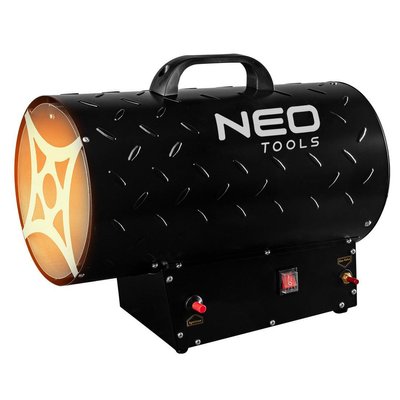 Теплова гармата газова Neo Tools, 30кВт, 1000 м3/год, 0.7 бар, витрата палива 2.18 кг/год, редуктор тиску, 90-084 фото