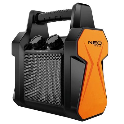 Теплова гармата електрична Neo Tools, 2 кВт, 20м2, 139 м3/год, нагр.елемент - керам. (PTC), переносна 90-060 фото